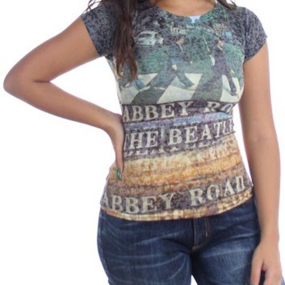 THE BEATLES | Vintage-Style Beatles Abbey Road Burnout Retro Graphic Band Tee L - Picture 3 of 11